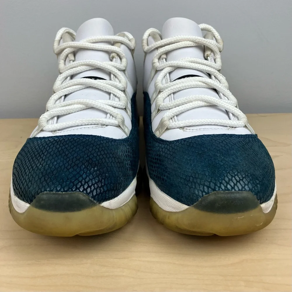 Air Jordan Retro 11 XI Low White Navy Snakeskin Basketball Shoes Men’s Size 11.0